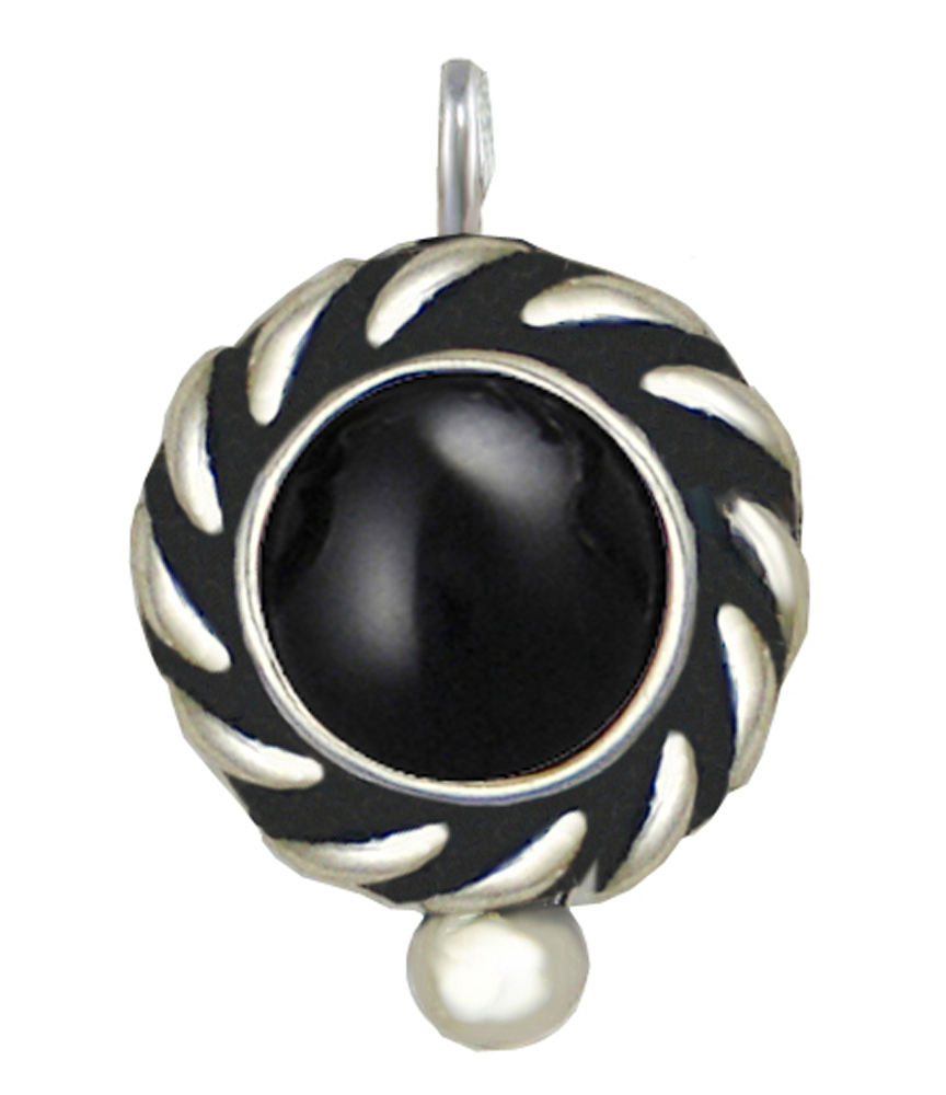 Sterling Silver Little Black Onyx Pendant Necklace